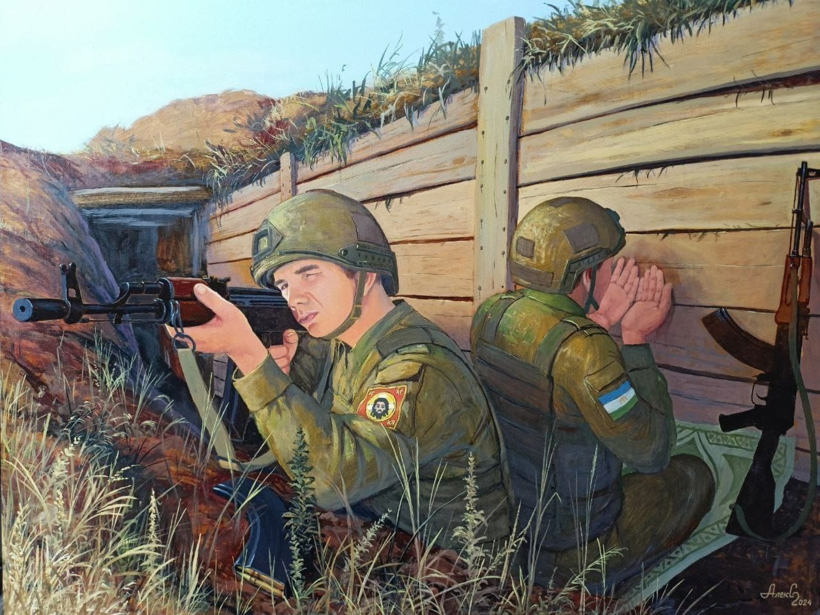 Глава Башкирии показал картину местного художника о боевом братстве воинов СВО
